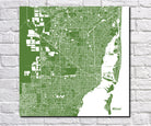 Miami City Street Map Print Custom Wall Map - OnTrendAndFab