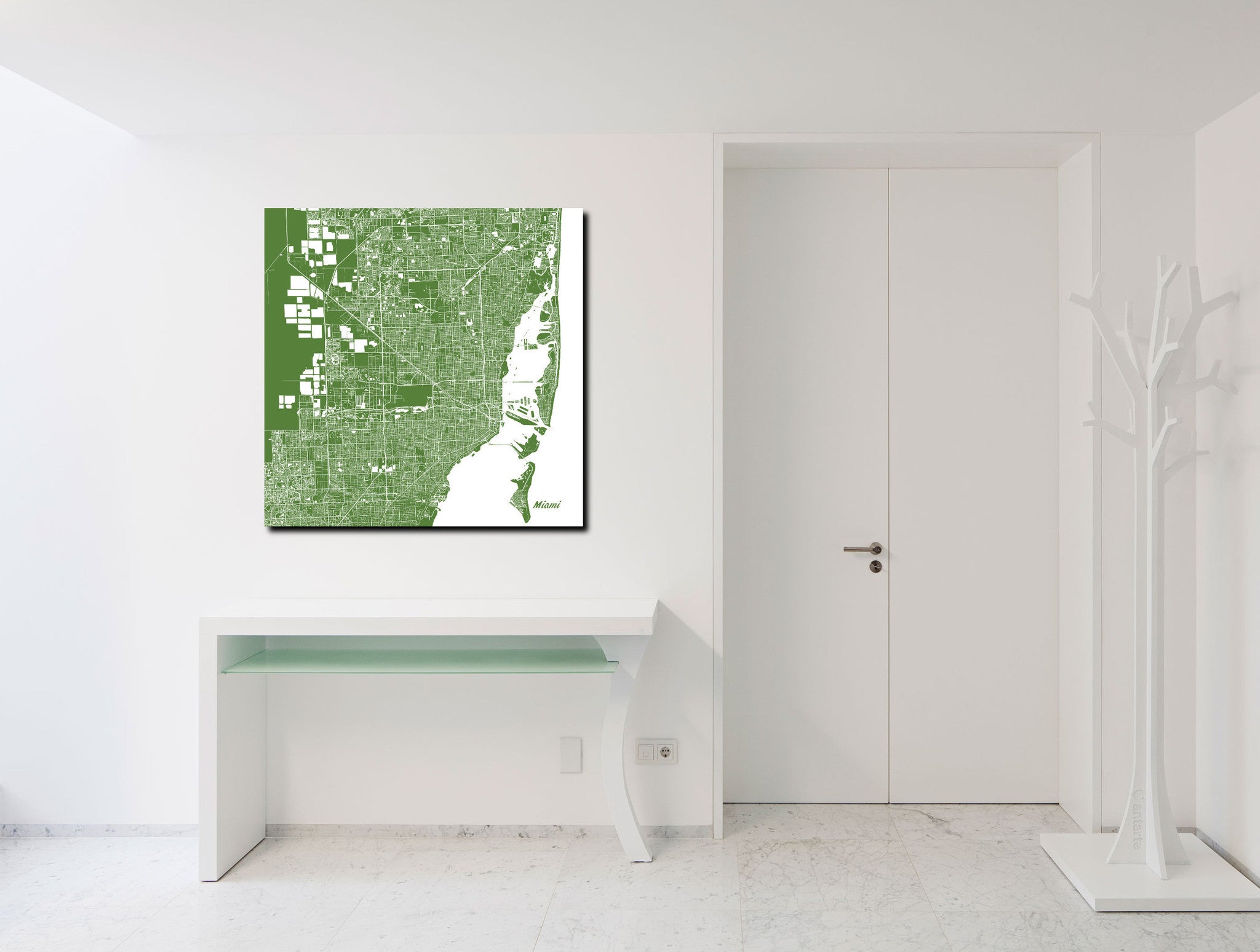 Miami City Street Map Print Custom Wall Map - OnTrendAndFab