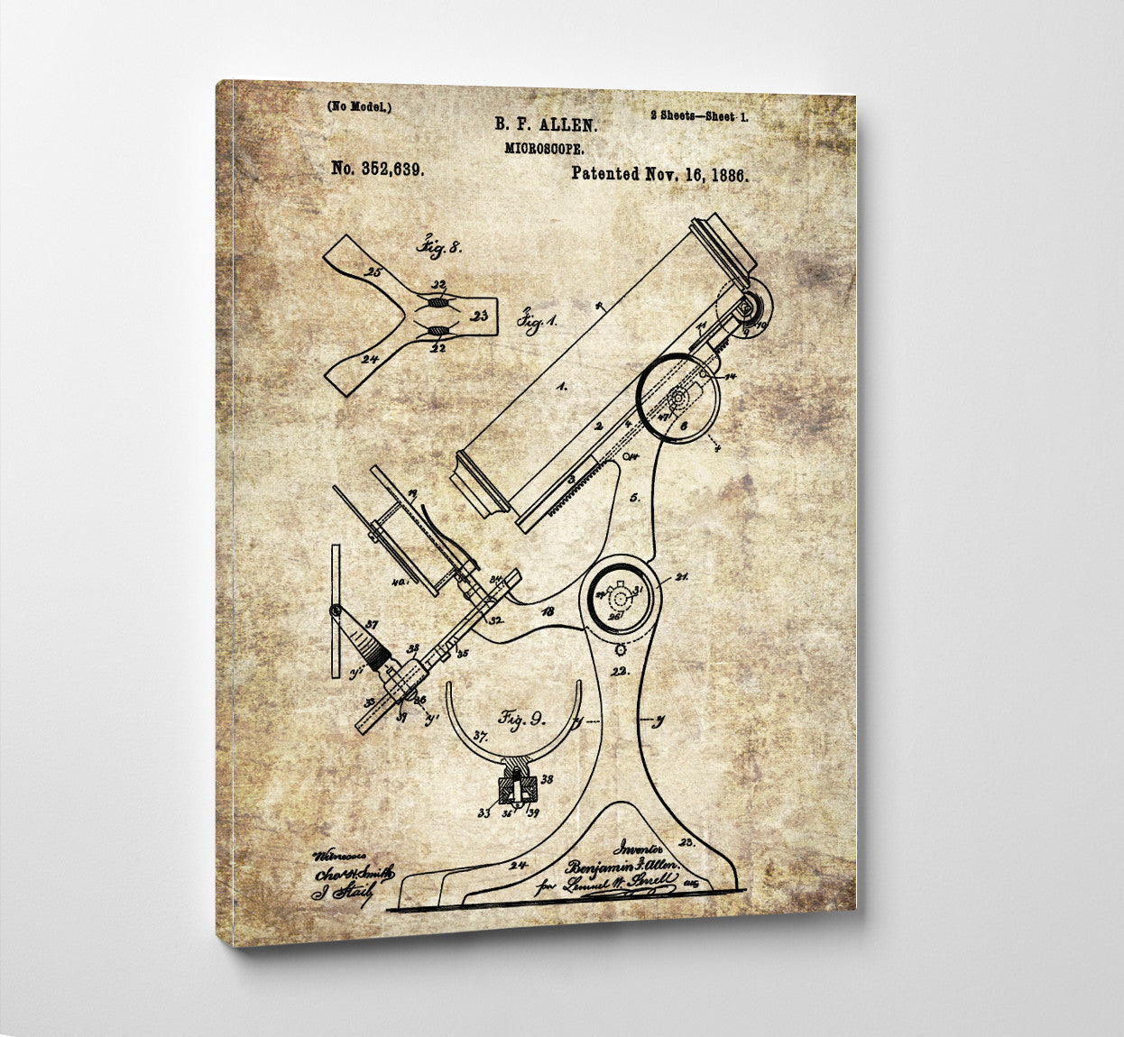 Microscope Patent Print Science Wall Art Poster - OnTrendAndFab