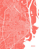 Mobile, Alabama City Street Map Print Feature Wall Art Poster