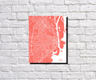 Mobile, Alabama City Street Map Print Feature Wall Art Poster
