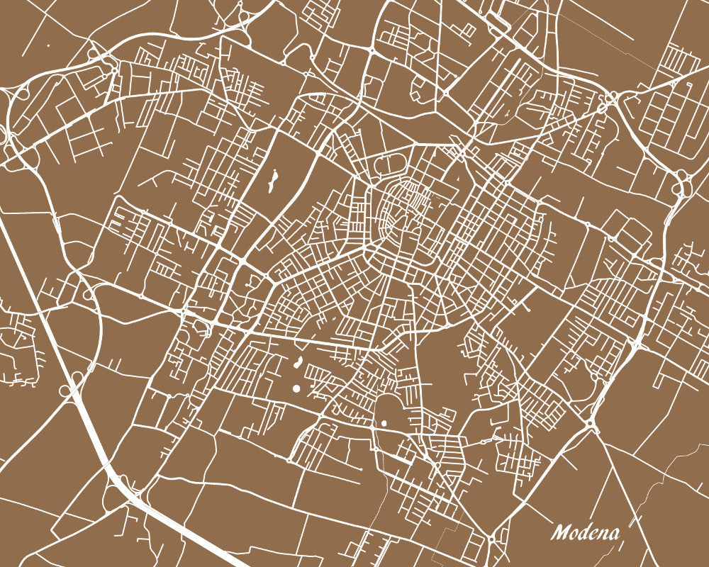 Modena, Italy City Street Map Print Feature Wall Art Poster