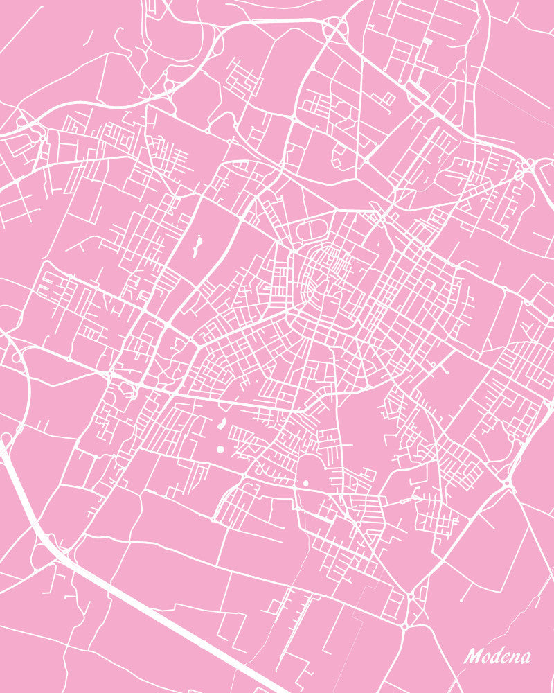 Modena, Italy City Street Map Print Feature Wall Art Poster