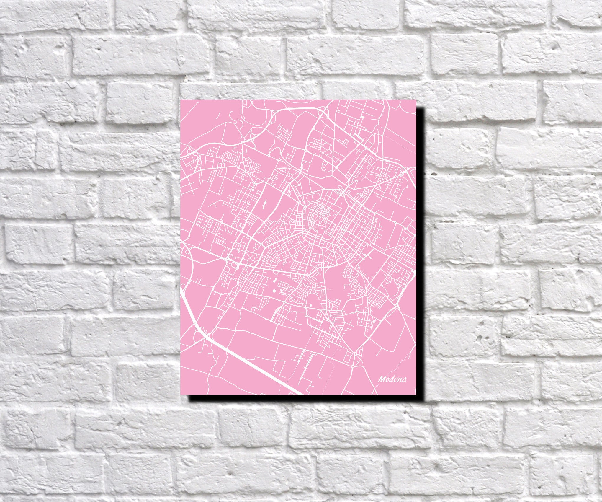 Modena, Italy City Street Map Print Feature Wall Art Poster