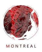 Montreal, Canada City Street Map Custom Wall Map Poster