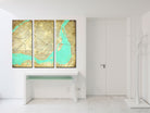 Montreal City Street Map 3 Panel Canvas Wall Art 7011C3