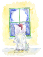 Elephant Bedtime Cute Children's Nursery Wall Art Print