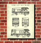 Motorhome Patent Print, RV Blueprint Camping Outdoors Poster
