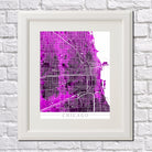 Chicago, Illinois City Street Map Print Modern Art Poster