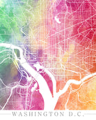 Washington D.C. City Street Map Print Modern Art Poster