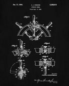 Ships Wheel Patent Print Boating Blueprint Nautical Poster - OnTrendAndFab