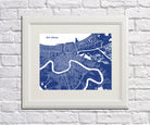 New Orleans City Street Map Print Modern Art Poster - OnTrendAndFab