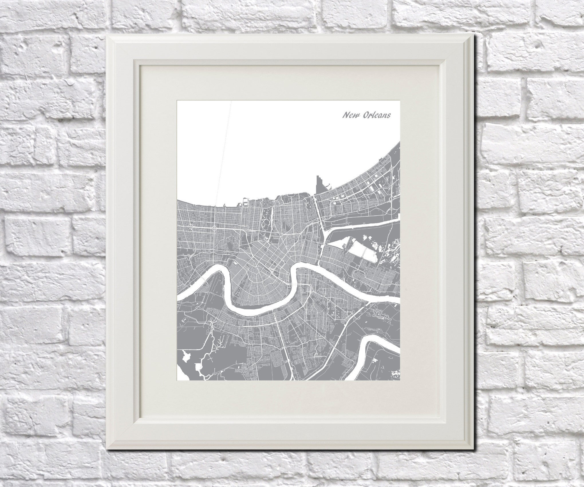 New Orleans City Street Map Print Modern Art Poster - OnTrendAndFab