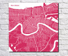 New Orleans City Street Map Print Custom Wall Map Poster - OnTrendAndFab