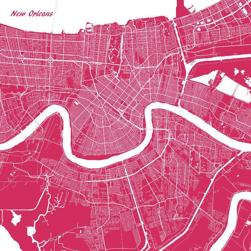New Orleans City Street Map Print Custom Wall Map Poster - OnTrendAndFab