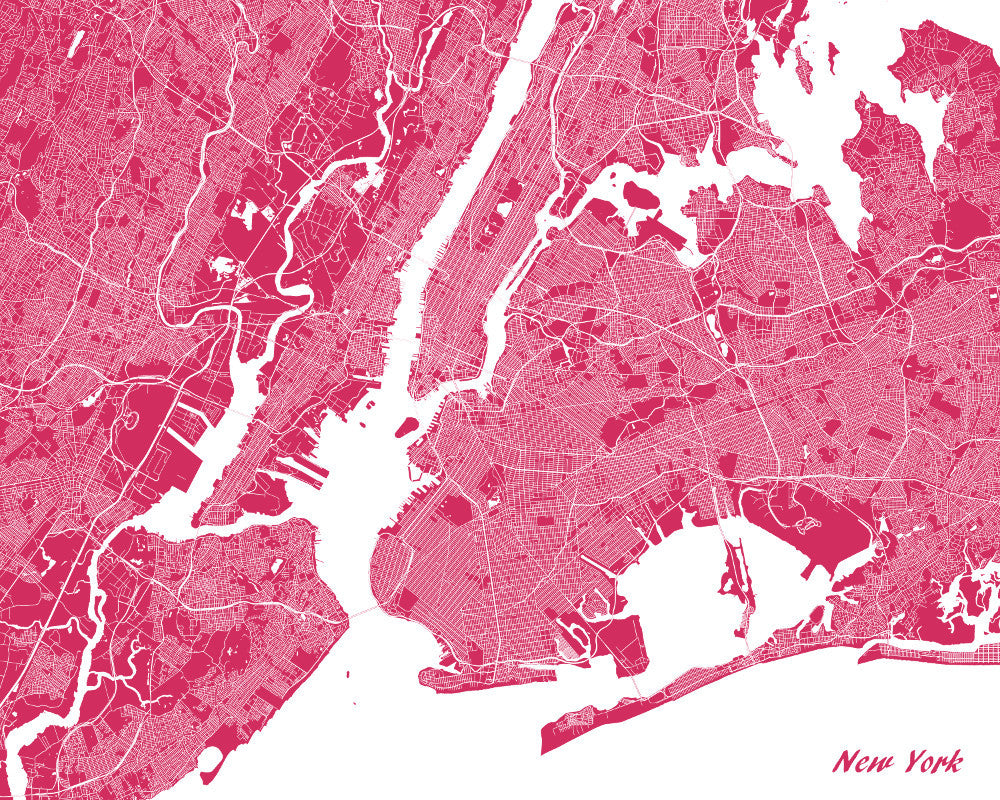 New York City Street Map Print Modern Art Poster Home Decor - OnTrendAndFab