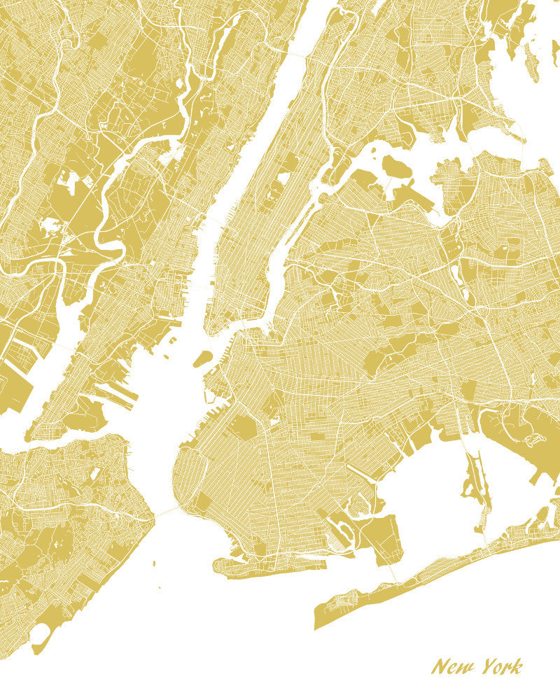 New York City Street Map Print Modern Art Poster Home Decor - OnTrendAndFab