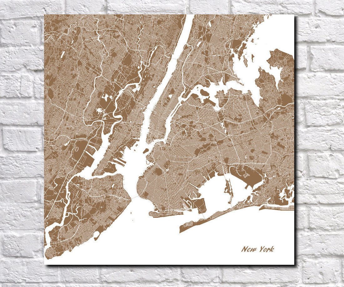 New York City Street Map Print Modern Art Poster Home Decor - OnTrendAndFab