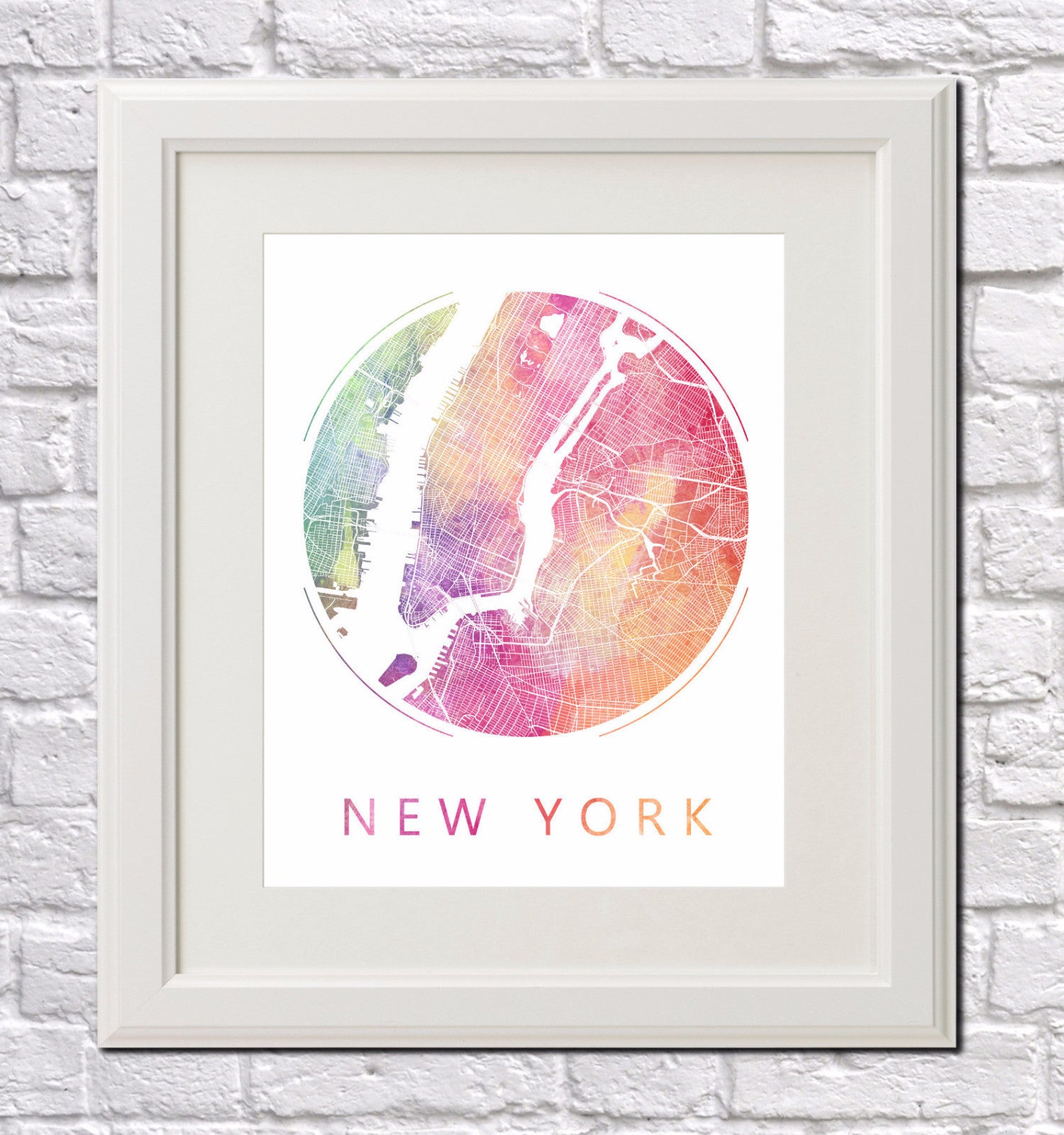 New York City Street Map Custom Wall Map Poster