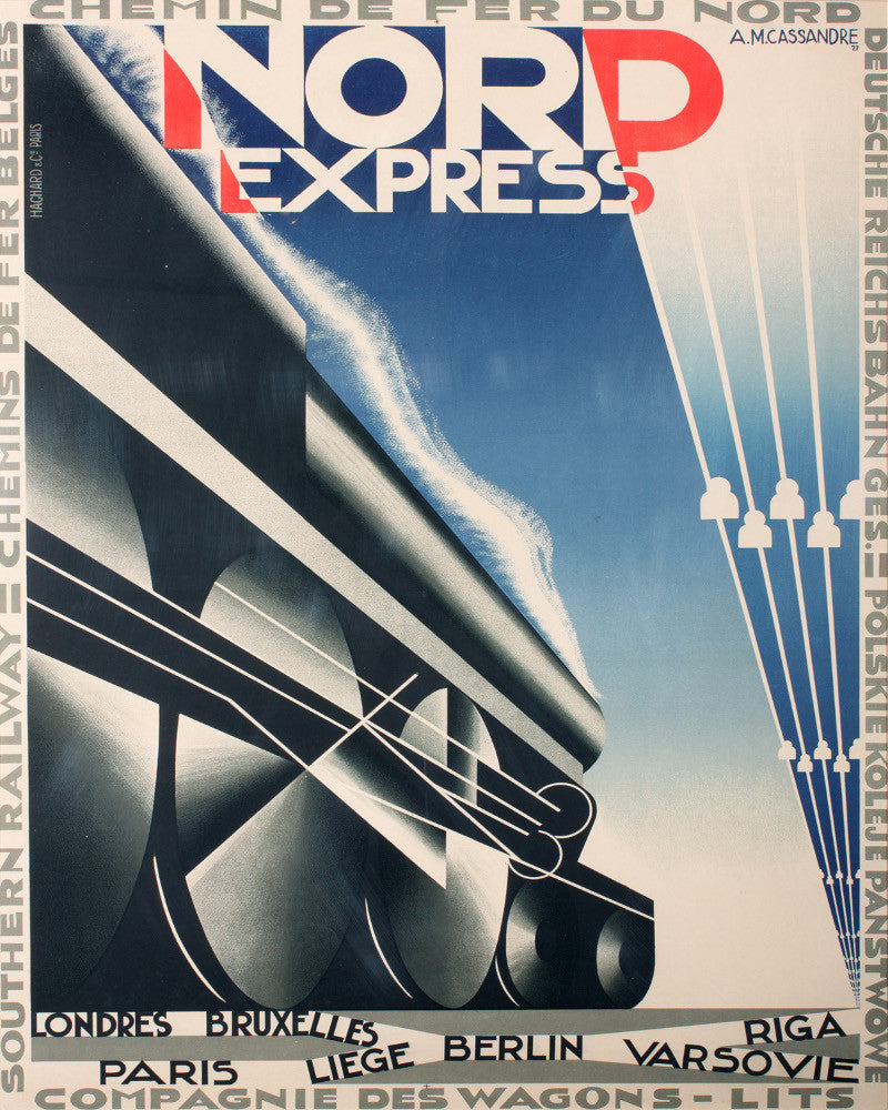 Nord Express Train Print Vintage French Travel Poster Art