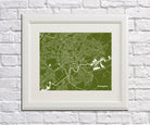 Nottingham City Street Map Print Feature Wall Art Poster