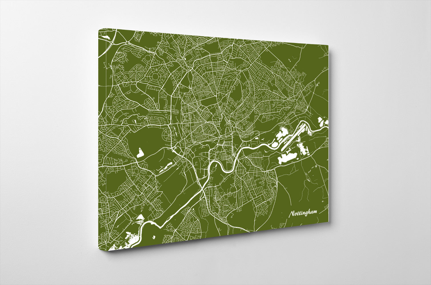 Nottingham City Street Map Print Feature Wall Art Poster