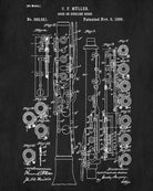 Oboe Patent Print Orchestral Musical Instrument Wall Art Poster