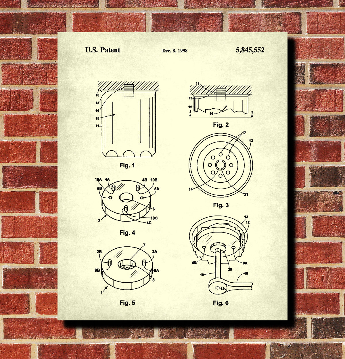 Oil Filter Patent Print Garage Blueprint Workshop Poster