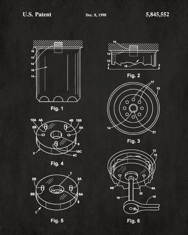 Oil Filter Patent Print Garage Blueprint Workshop Poster