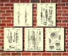 Orchestral Instruments Patent Prints Set 5 Music Posters