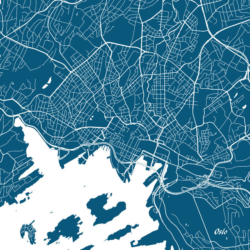 Oslo City Street Map Print Modern Art Poster Home Decor - OnTrendAndFab
