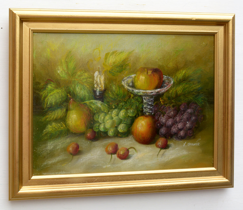 Antique Still Life Fruit Oil Painting Signed Framed Original