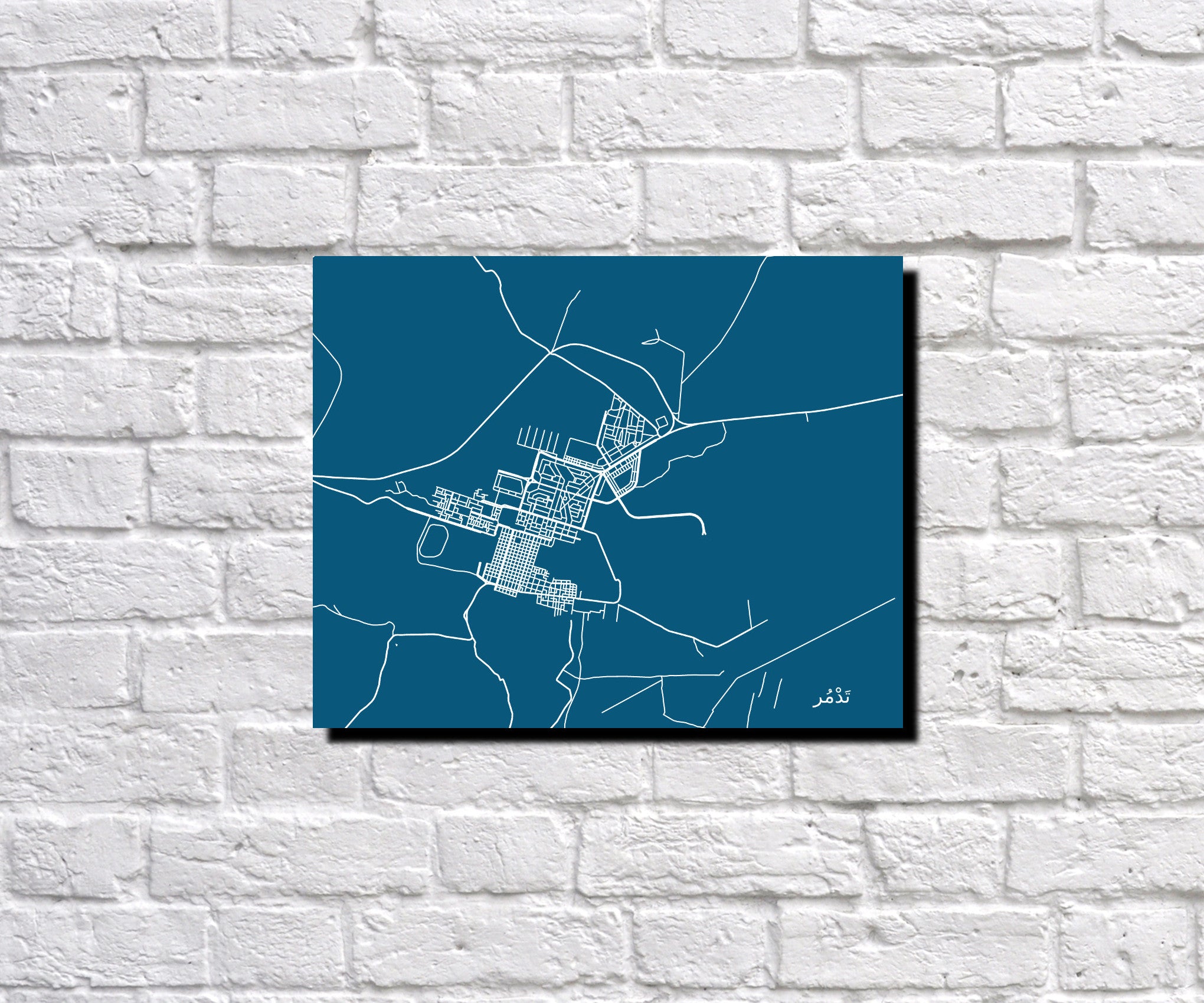 Palmyra, Syria City Street Map Print Feature Wall Art Poster