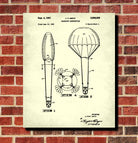 Parachute Patent Print Pilot Poster Skydiving