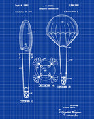 Parachute Patent Print Pilot Poster Skydiving