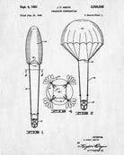 Parachute Patent Print Pilot Poster Skydiving