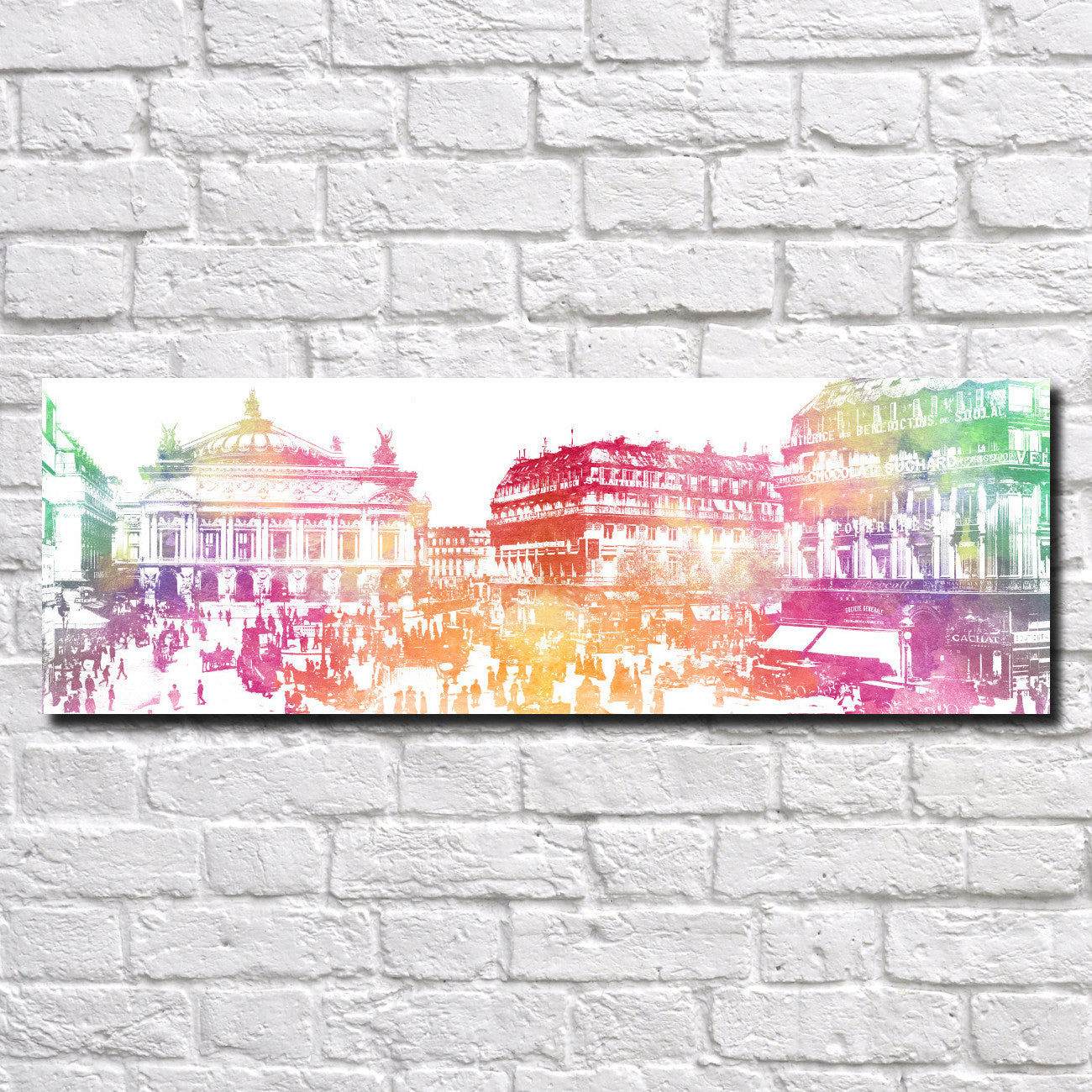 Paris Opera Poster Vintage Panorama City Street Scene Art Print 5361