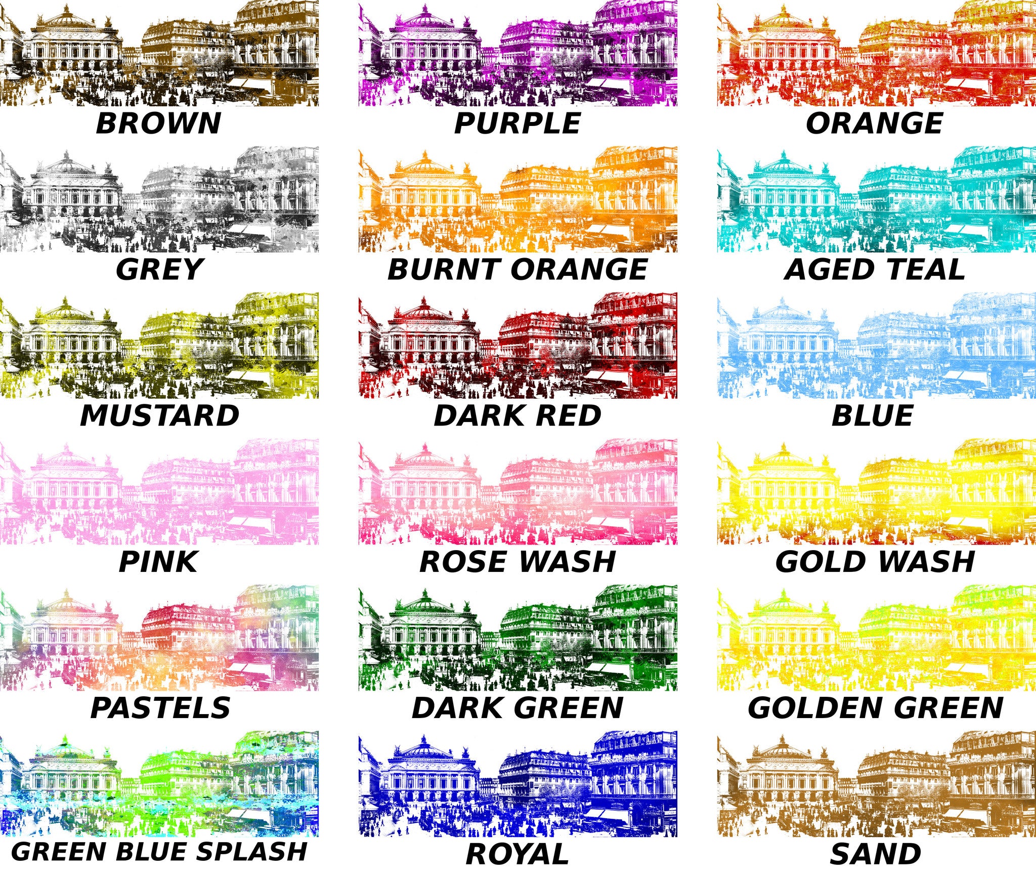 Paris Opera Poster Vintage Panorama City Street Scene Art Print 5361