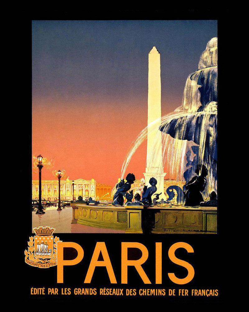 Paris Print Vintage Travel Poster Art