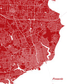 Pensacola, Florida City Street Map Print Feature Wall Art Poster
