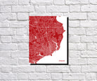 Pensacola, Florida City Street Map Print Feature Wall Art Poster