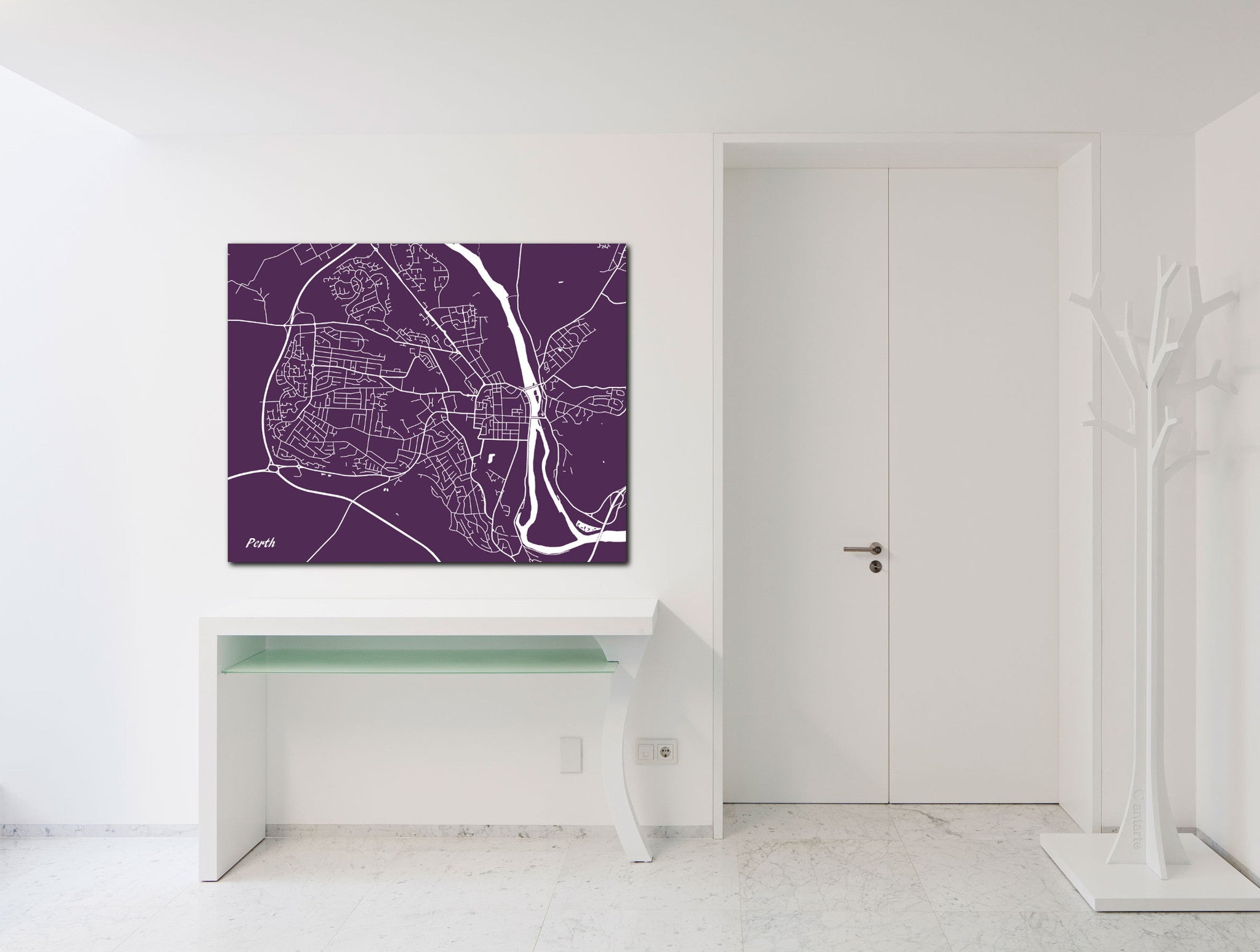 Perth City Street Map Print Modern Art Poster Home Decor - OnTrendAndFab