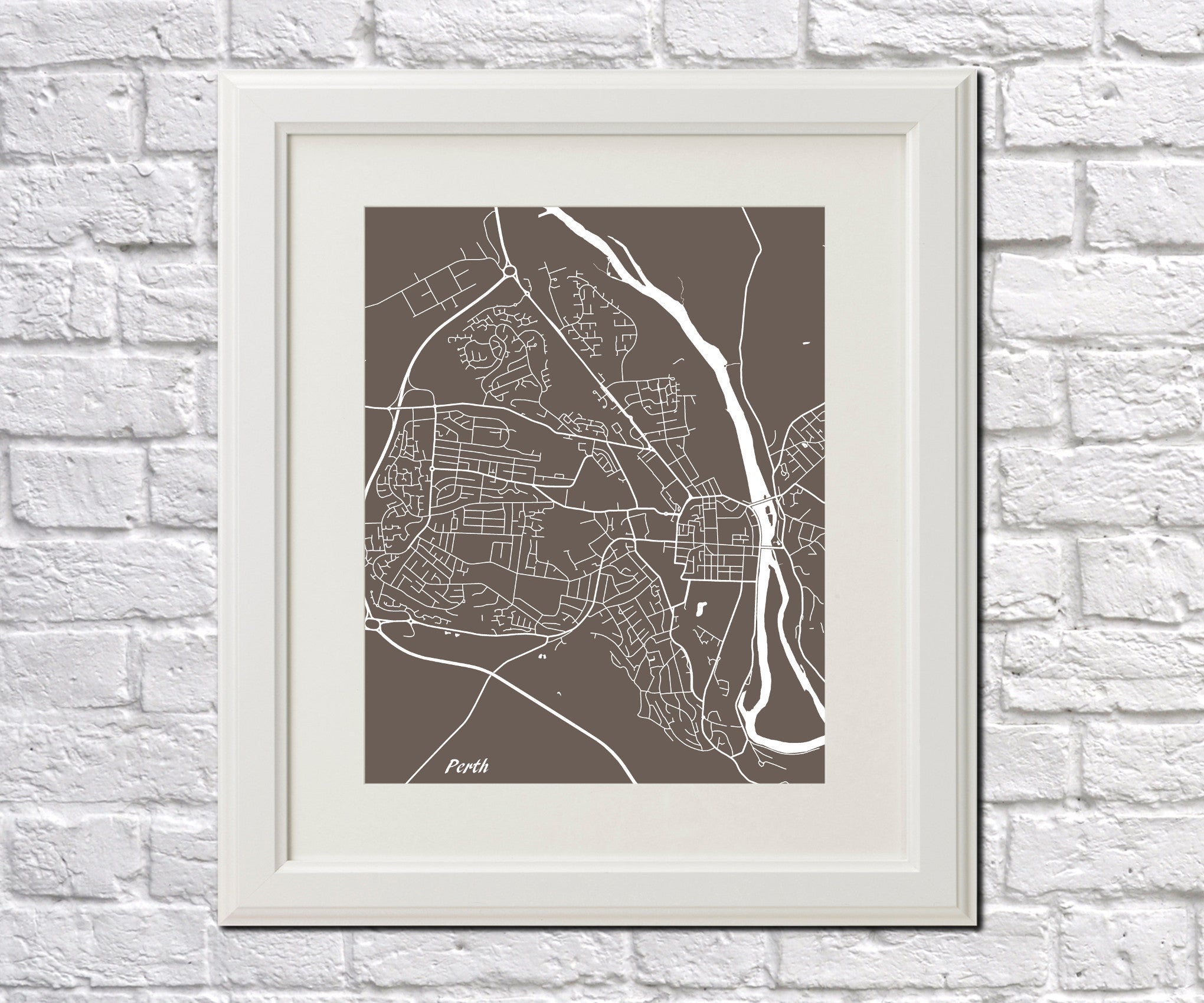 Perth City Street Map Print Modern Art Poster Home Decor - OnTrendAndFab