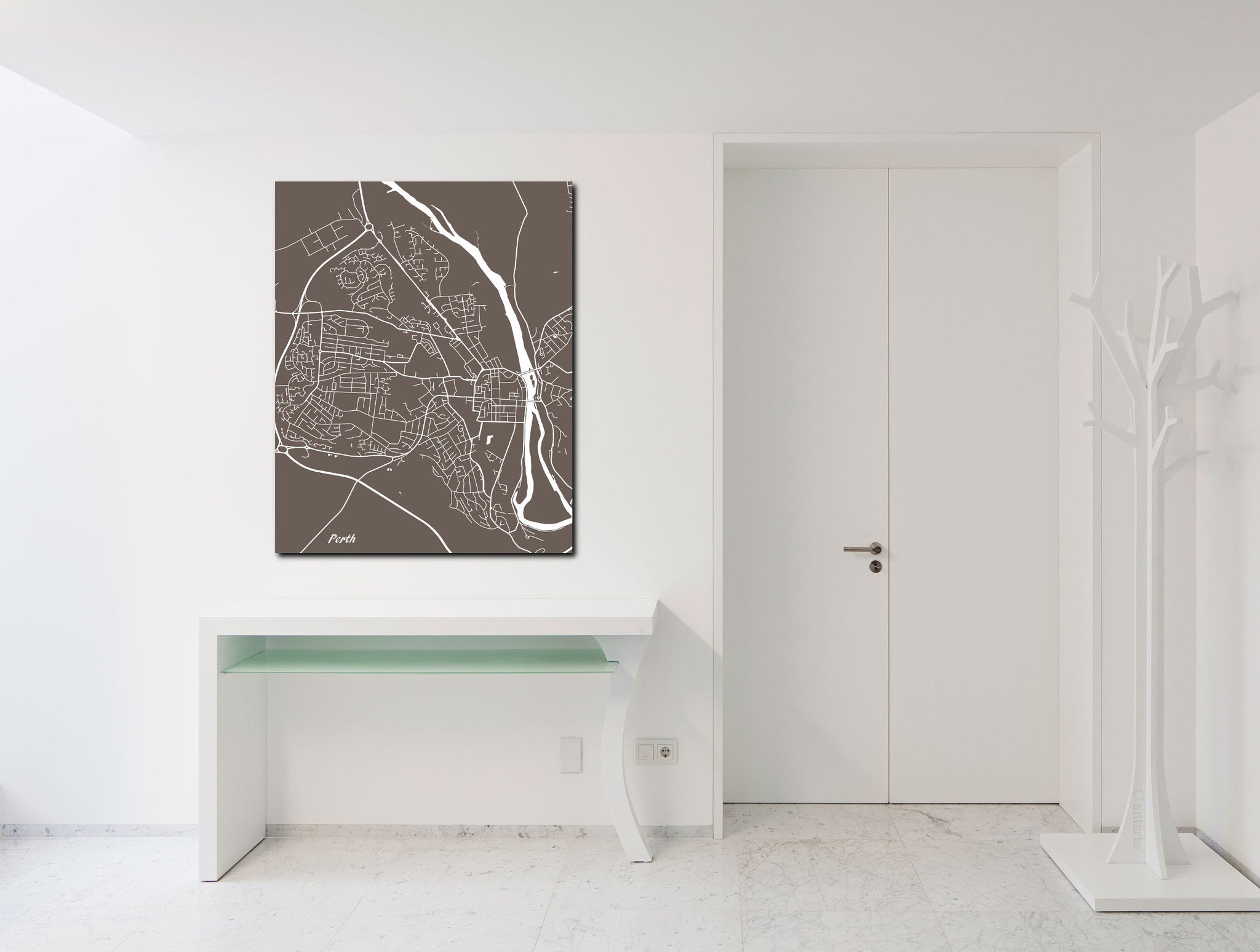 Perth City Street Map Print Modern Art Poster Home Decor - OnTrendAndFab