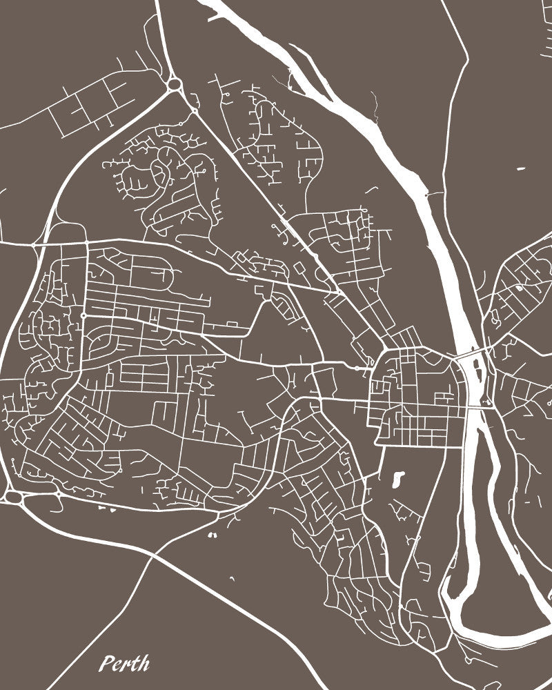 Perth City Street Map Print Modern Art Poster Home Decor - OnTrendAndFab