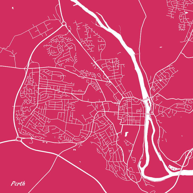 Perth City Street Map Print Custom Wall Map Poster - OnTrendAndFab