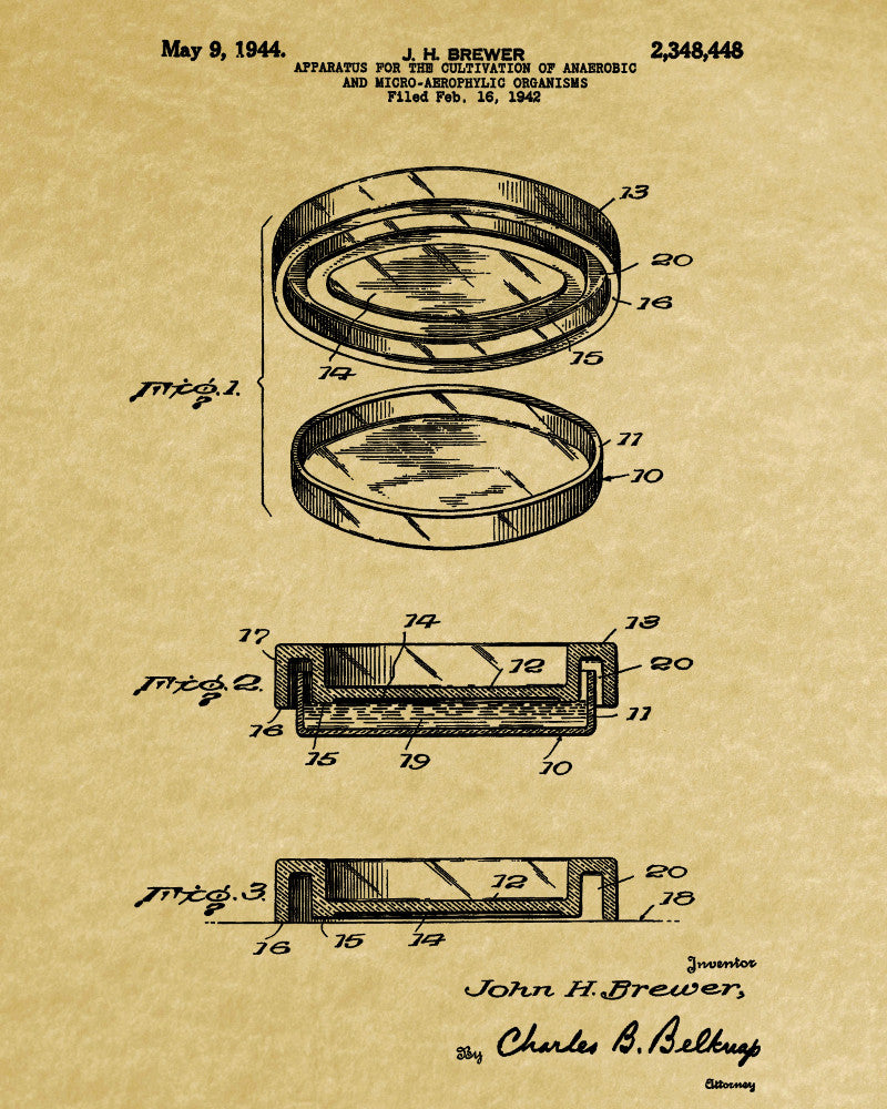 Laboratory Equipment Patent, Science Poster, Petri Dish Print