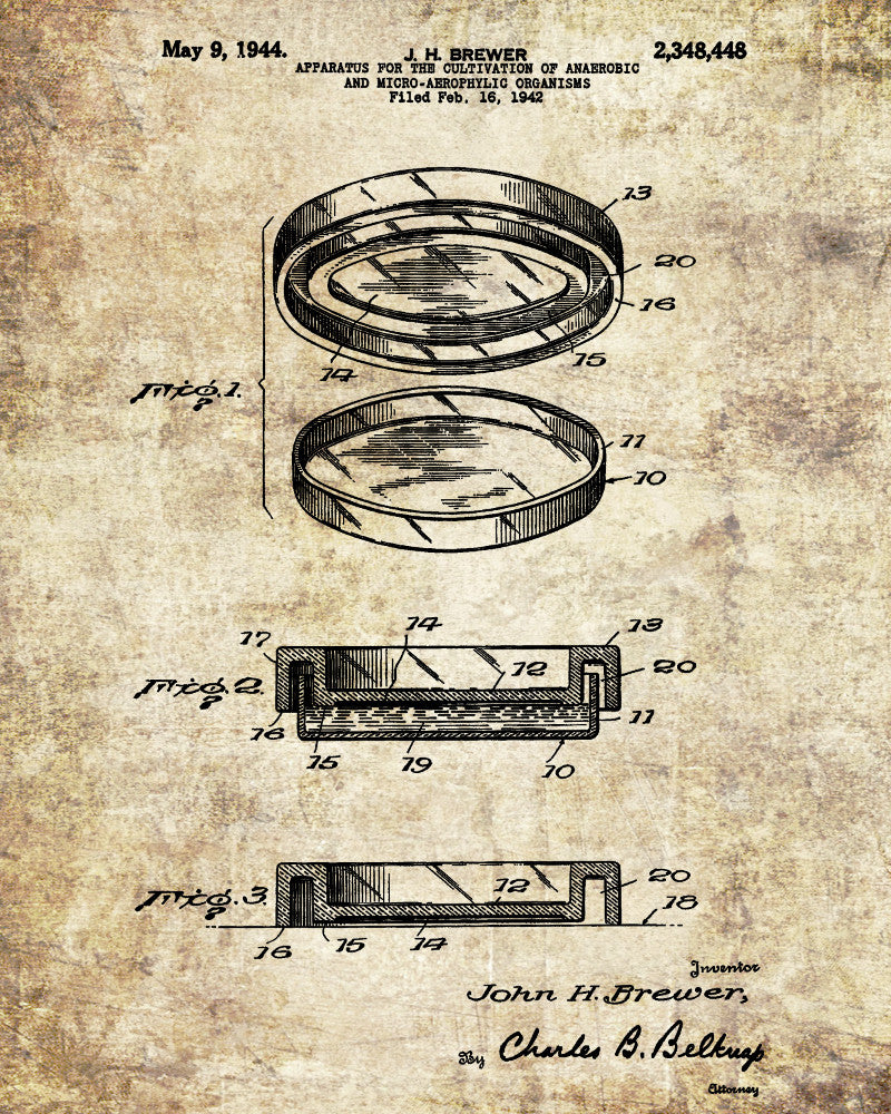 Laboratory Equipment Patent, Science Poster, Petri Dish Print