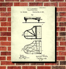 Piano Patent Print Musical Instrument Poster Music Room Decor