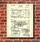 Pinball Machine Patent Print Bar Blueprint Man Cave Poster